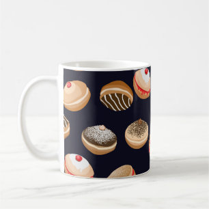 Sufganiyot Donuts: Hanukkah Vintage Pattern Coffee Mug
