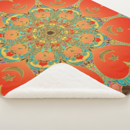 Sufi heart_ infinte hearts mandala sherpa blanket