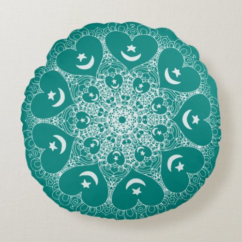 Sufi infinite heart mandala pillow