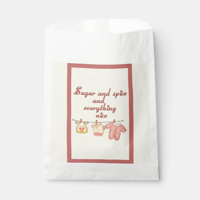 Sugar and Spice and Everything Nice Baby Shower Favor Bag (Front)