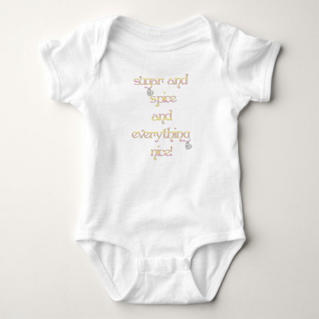 Sugar and Spice Baby Girl Baby Bodysuit (Front)
