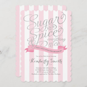 Sugar and Spice Baby Girl Baby Shower Invitation