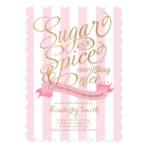 Sugar and Spice Baby Girl Baby Shower Invitation
