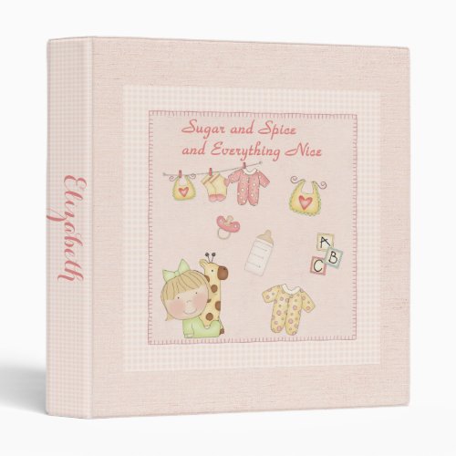 Sugar and Spice Baby Photo Album blonde 3 Ring Binder