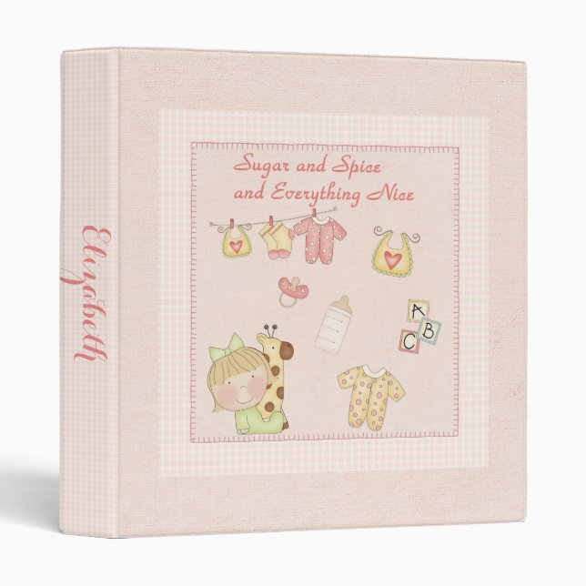 Sugar and Spice Baby Photo Album (blonde) 3 Ring Binder (Front/Spine)