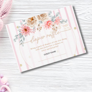 Sugar and spice Baby Shower Diaper Raffle Enclosure Card