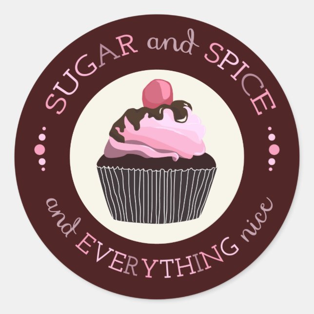 Sugar and Spice Baby Shower Favor Sticker (Front)