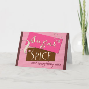 Sugar and spice baby shower invitation card