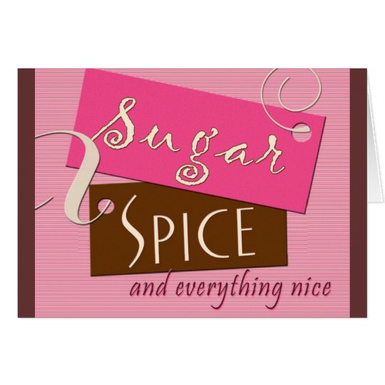 Sugar and spice baby shower invitation card
