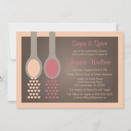 Sugar and Spice Baby Shower Invitations