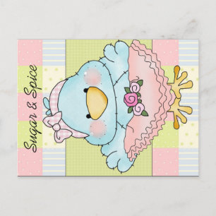 Sugar and Spice Cute Baby Girl Shower Invitation Postcard