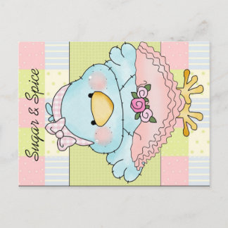 Sugar and Spice Cute Baby Girl Shower Invitation Postcard