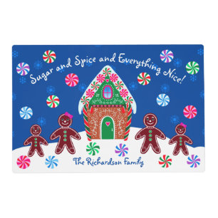 Sugar and Spice Gingerbread Christmas Laminated Placemat