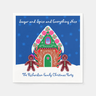 Sugar and Spice Gingerbread House Christmas Napkins