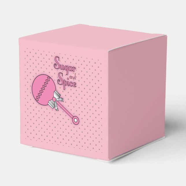 Sugar and Spice Girl Baby Shower Favor Boxes (Back Side)