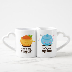 Sugar And Spice Matching Couples Valentines Mugs