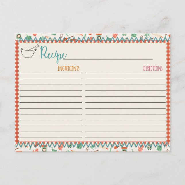 Sugar and Spice Recipe Cards (Front)