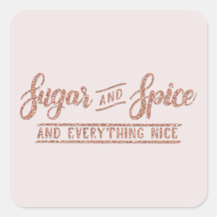Sugar and Spice Rose Gold Calligraphy Sticker
