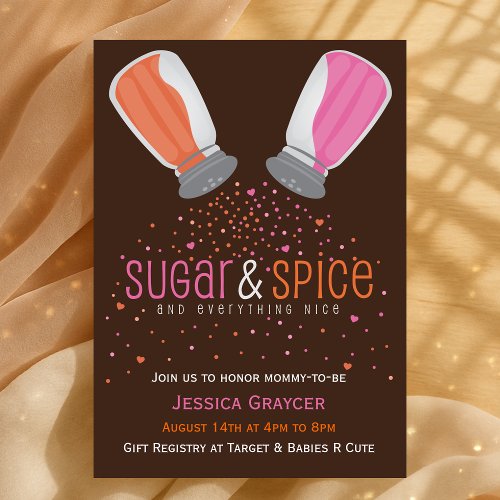 Sugar and Spice Shakers Baby Shower Invitation