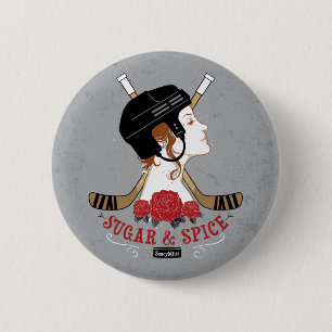 Sugar and Spice Womens Hockey Player Button