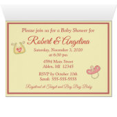 Sugar and Spice Yellow and Pink Baby Shower (Inside Horizontal (Bottom))