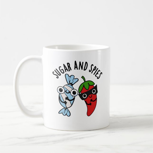 Sugar And Spies Funny Food Pun  Coffee Mug (Left)