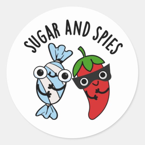 Sugar And Spies Funny Food Spice Puns Classic Round Sticker