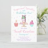 Sugar and Sprinkles Sweet Treat Birthday Invitation (Standing Front)