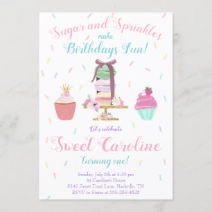 Sugar and Sprinkles Sweet Treat Birthday Invitation
