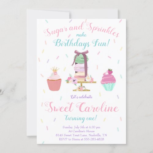 Sugar and Sprinkles Sweet Treat Birthday Invitation