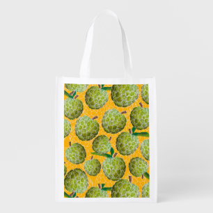 Sugar Apples Watercolor   Orange Grocery Bag