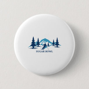Sugar Bowl California Ski Resort Skiing Skier Button