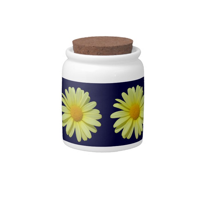 Sugar Bowl/Candy Jar   Yellow Daisy on Midnight