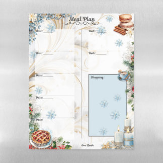 Sugar Coat It 7 Day Blank Meal Planner  Magnetic Dry Erase Sheet