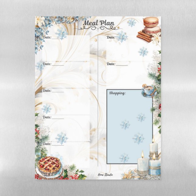 Sugar Coat It 7 Day Blank Meal Planner  Magnetic Dry Erase Sheet (Vertical)