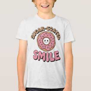Sugar-Coated Smile   Donut Kids Tri-Blend Shirt