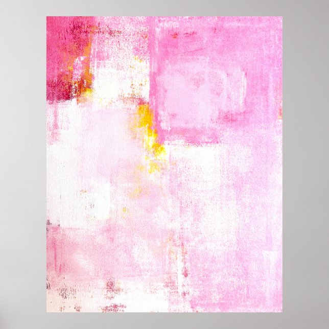 'Sugar Coded' Pink Abstract Art Poster Print (Front)