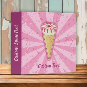 Sugar Cone Ice Cream 3 Ring Binder