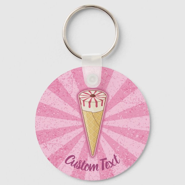 Sugar Cone Ice Cream Keychain (Front)