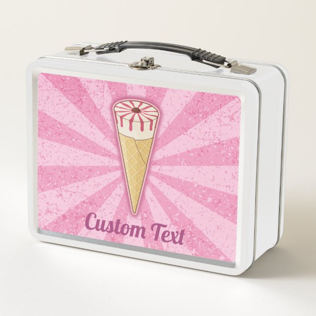 Sugar Cone Ice Cream Metal Lunch Box (Front)