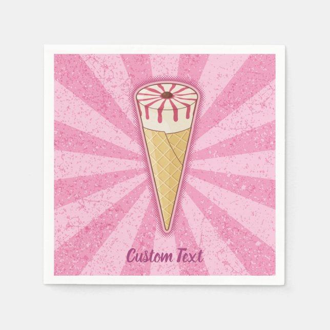 Sugar Cone Ice Cream Napkins (Front)
