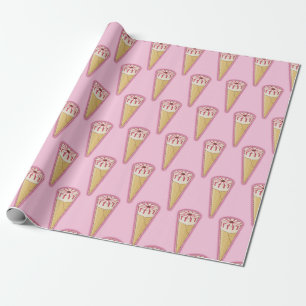 Sugar Cone Ice Cream Wrapping Paper