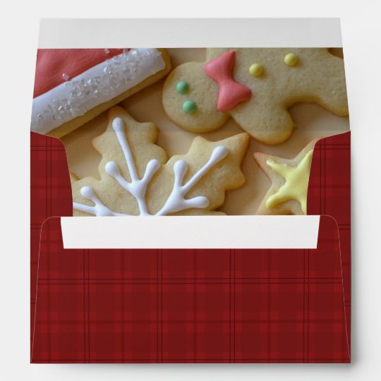 Sugar Cookie Christmas Red Plaid A7 Envelope