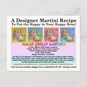 Sugar Cookie Martini Recipe Card Postcard