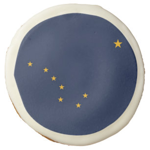Sugar cookies with flag of Alaska, USA