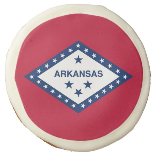Sugar cookies with flag of Arkansas USA