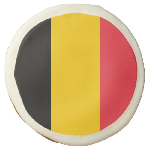 Sugar cookies with flag of Belgium