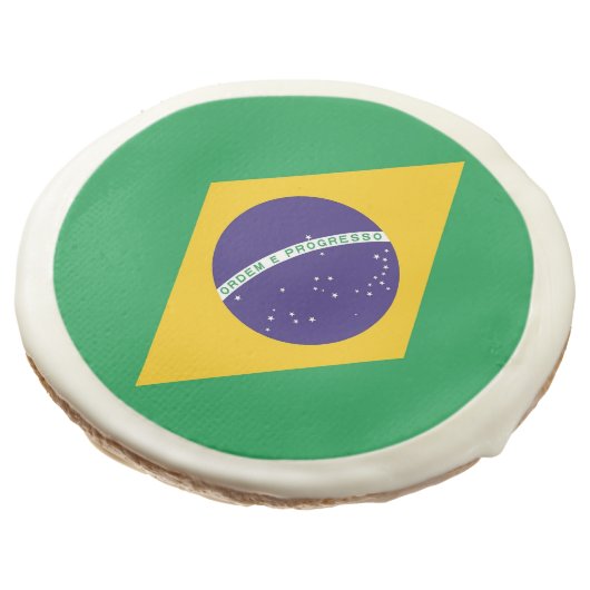 Sugar cookies with flag of Brazil (Angled)