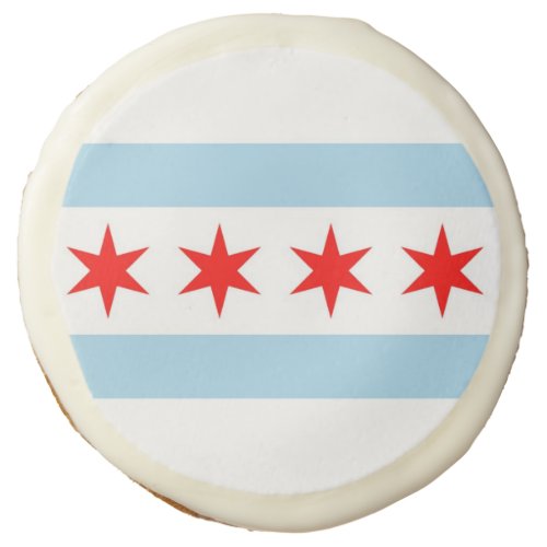 Sugar cookies with flag of Chicago Illinois USA