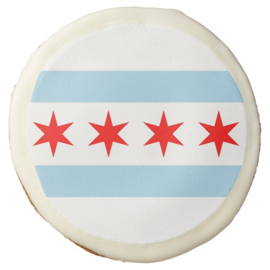 Sugar cookies with flag of Chicago, Illinois, USA (Front)